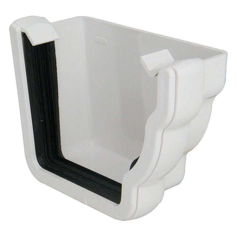 110mm Niagara Ogee External Gutter Stopend Right Hand - Trade 4 Less - Building Supplies UK