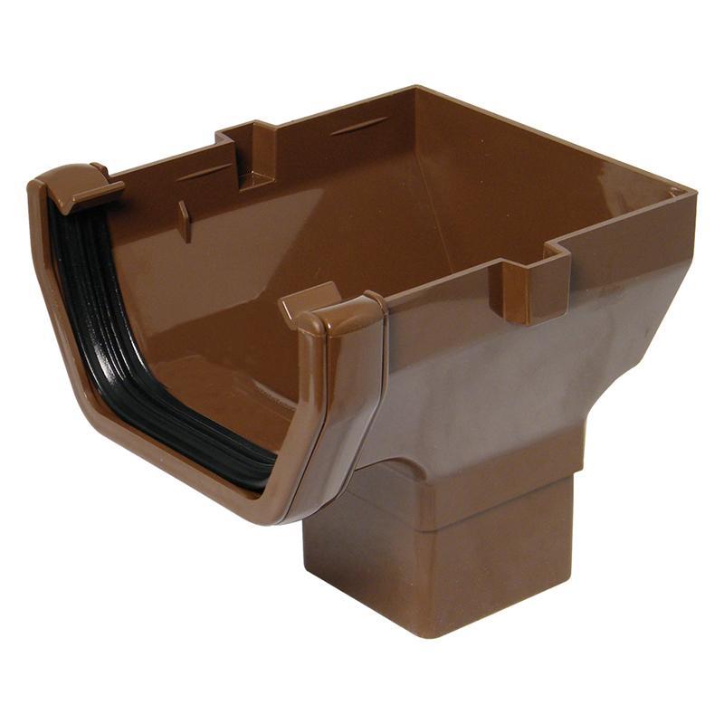 114mm Square Gutter Stopend Outlet - Trade 4 Less - Building Supplies UK