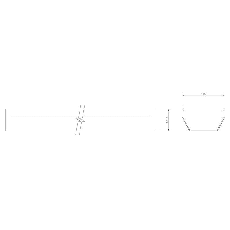 114mm x 4m Square Line Gutter - Trade 4 Less - Building Supplies UK