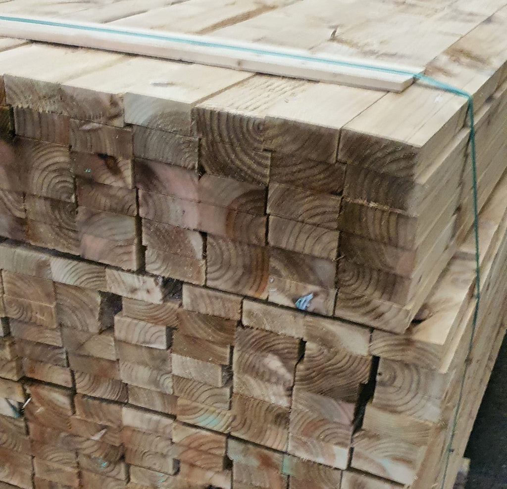 3.6m x 38mm x 88mm Green Sawn Rail - Trade 4 Less - Building Supplies UK