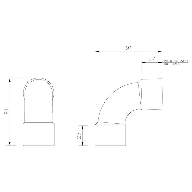 32mm 92.5° (87.5°) Waste pipe Bend - Trade 4 Less - Building Supplies UK