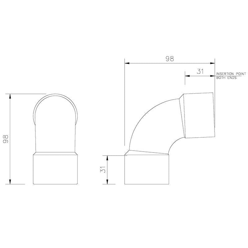 40mm 92.5° (87.5°) Wastepipe Bend - Trade 4 Less - Building Supplies UK