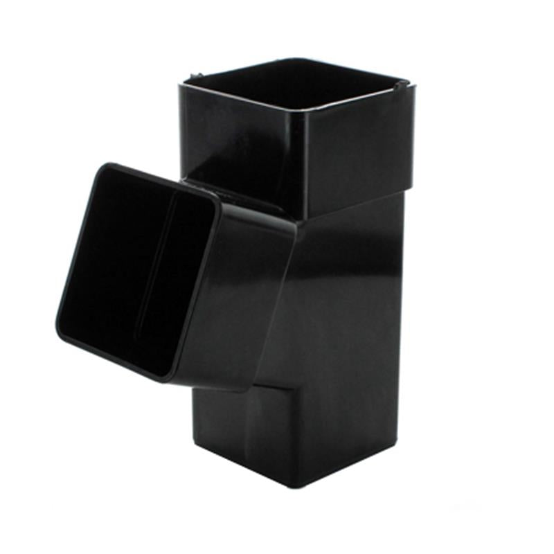 65mm Black Square Downpipe Branch 67.5d - Trade 4 Less - Building Supplies UK