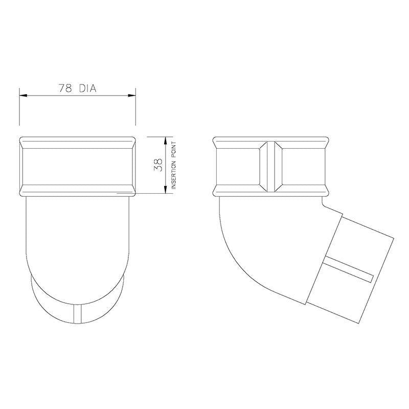 68mm Round Downpipe Offset Bend 112½° - Trade 4 Less - Building Supplies UK