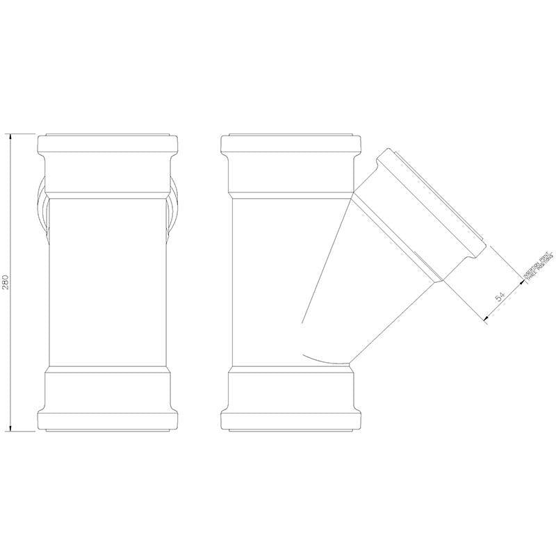 110mm 45° Equal Junction – Triple Socket - Trade 4 Less - Building Supplies UK