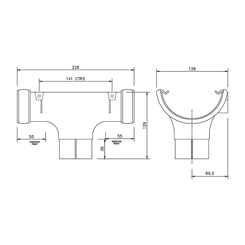 112mm Running Outlet - Trade 4 Less - Building Supplies UK