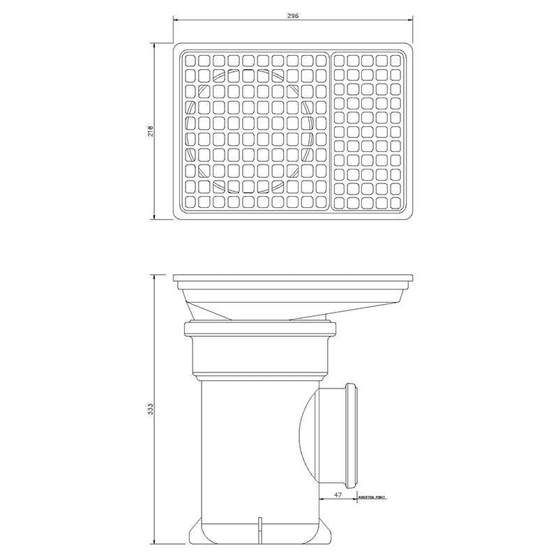 Bottle Gully Traps Rectangular Grid - Trade 4 Less - Building Supplies UK