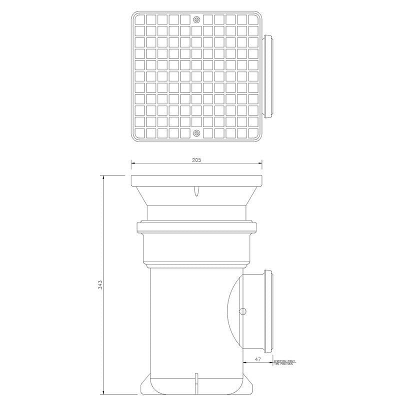 Bottle Gully Traps Square Grid - Trade 4 Less - Building Supplies UK