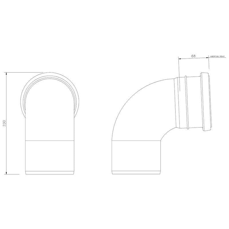 110mm Single Socket Bend 87½° - Trade 4 Less - Building Supplies UK