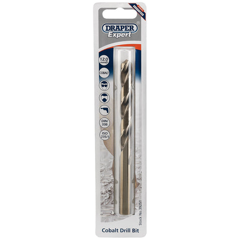 Draper HSS Cobalt Drill Bit 12.0mm - 39251 - Trade 4 Less - Building Supplies UK