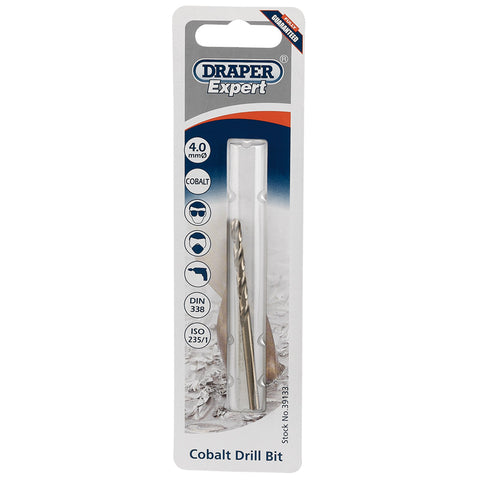 Draper HSS Cobalt Drill Bit 4.0mm - 39133 - Trade 4 Less - Building Supplies UK