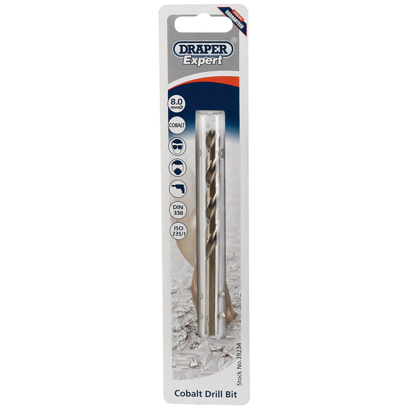 Draper HSS Cobalt Drill Bit 8.0m - 39234 - Trade 4 Less - Building Supplies UK