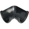 115mm 90d Hi-Cap Half Round Gutter Angle Black - Trade 4 Less - Building Supplies UK