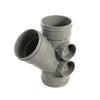 110mm 45d Branch Triple Socket Black - Trade 4 Less - Building Supplies UK