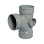 110mm 90d Branch Triple Socket Black - Trade 4 Less - Building Supplies UK