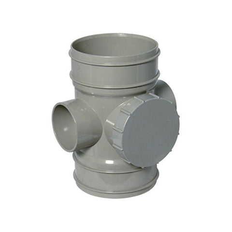110mm Access Pipe Double Socket Black - Trade 4 Less - Building Supplies UK