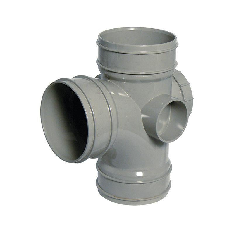 110mm 90d Access Branch Triple Socket Black - Trade 4 Less - Building Supplies UK