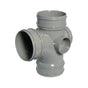 110mm 90d Access Branch Triple Socket Black - Trade 4 Less - Building Supplies UK