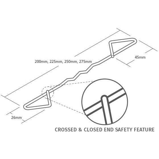 Cavity Wall Ties 250mm Bundle of 250 - Trade 4 Less - Building Supplies UK